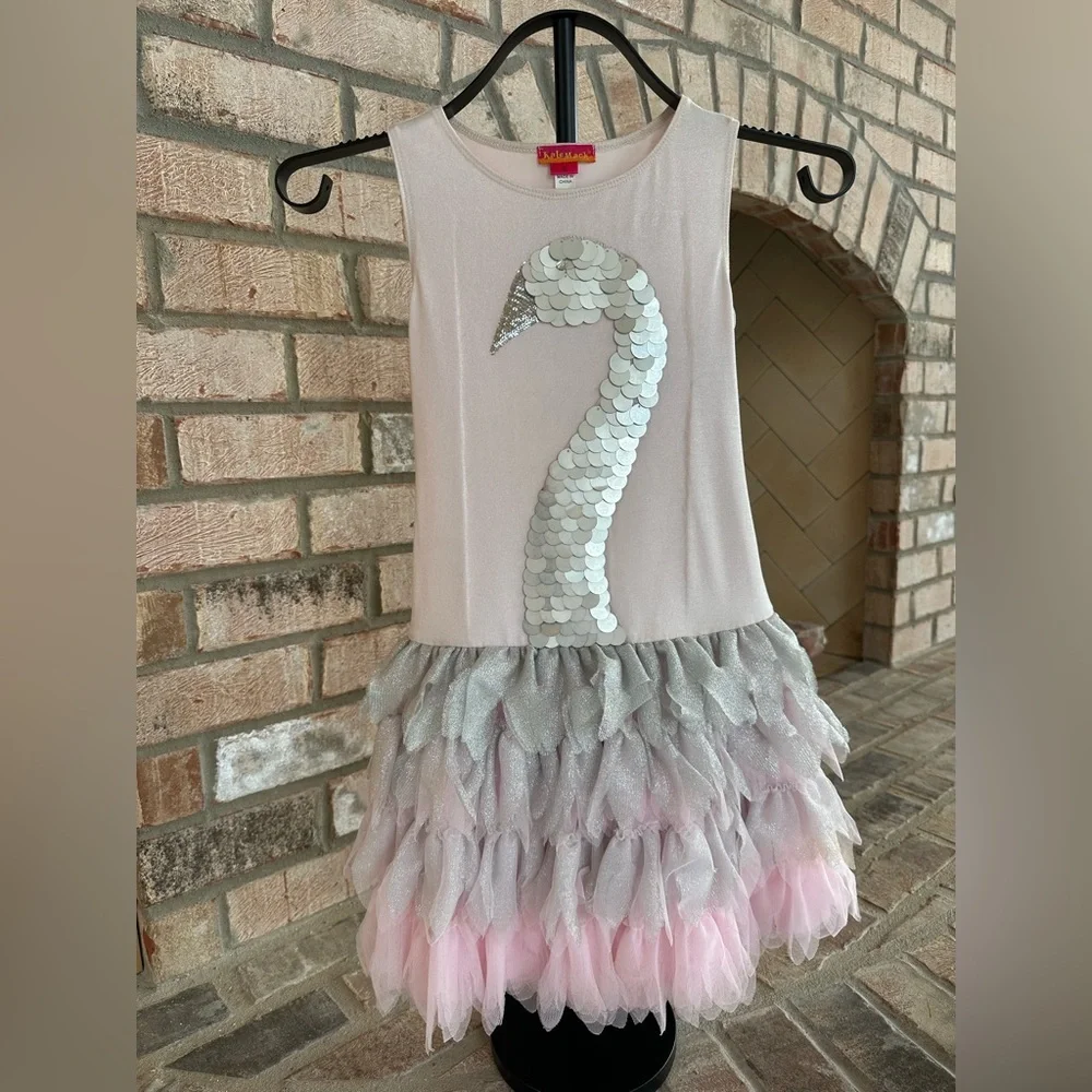 Kate Mack. Pink Sparkle Swan Princess Dress.